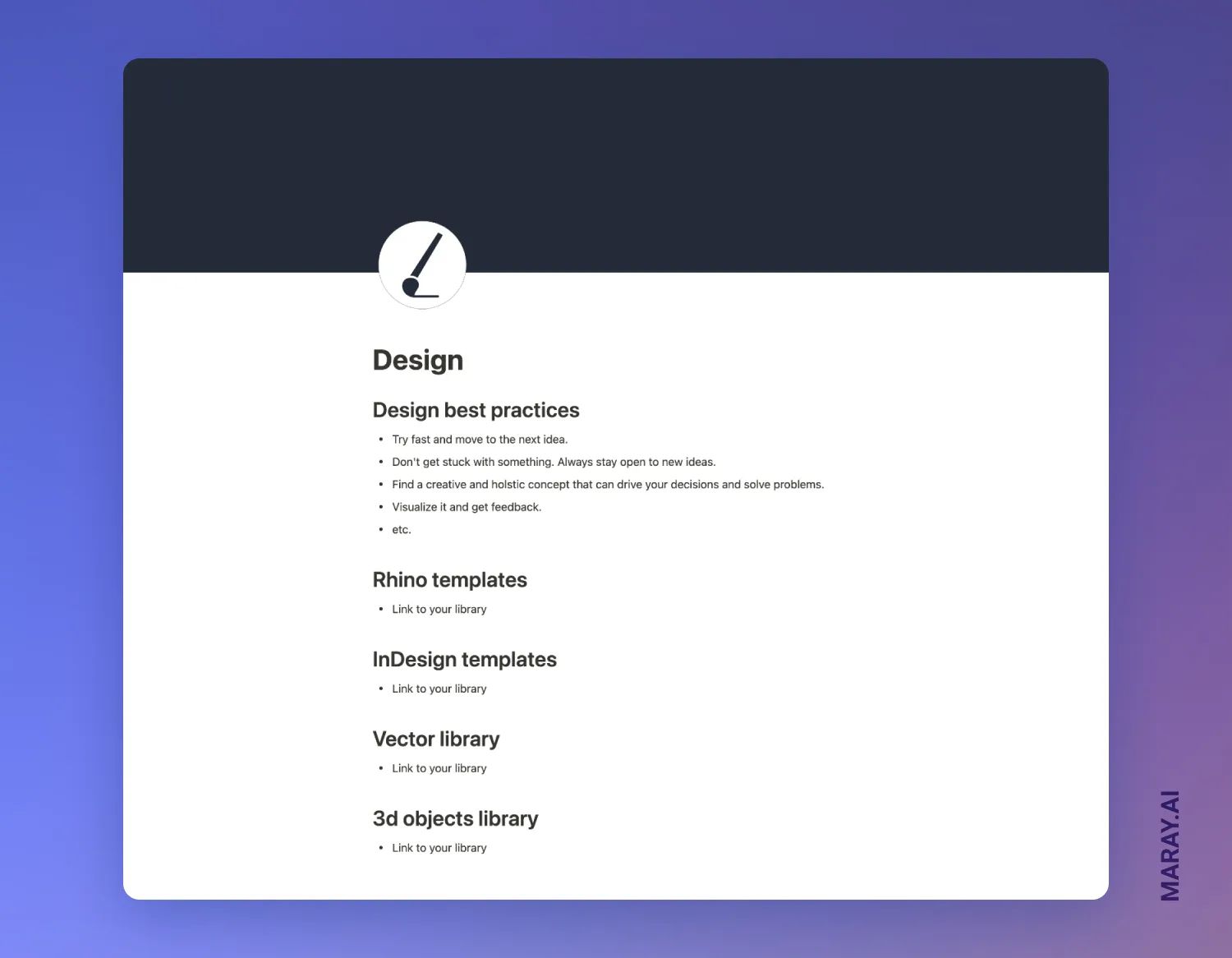 Design section of the system dedicated to creative output.