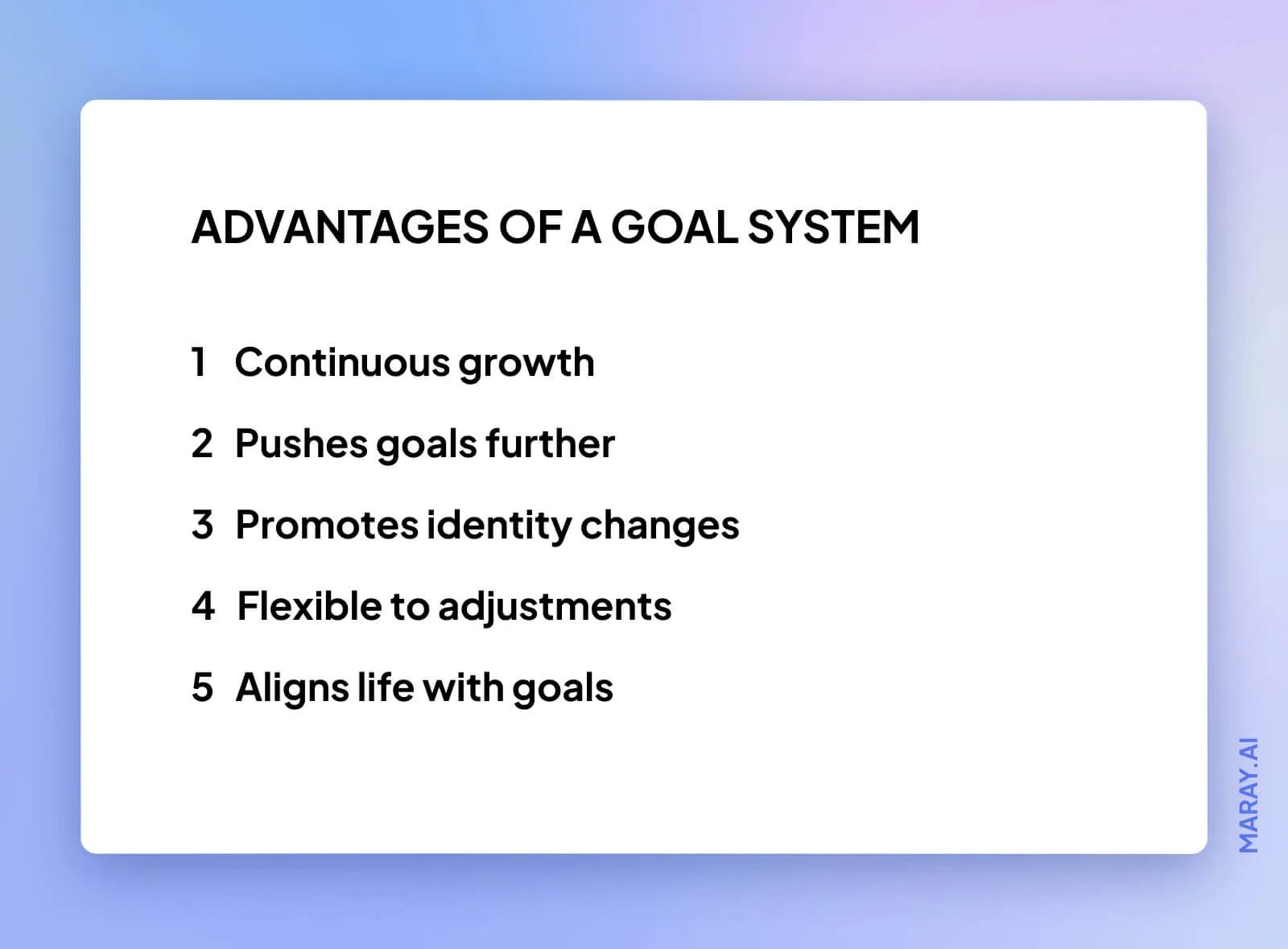 5 advantages of using a goals system.