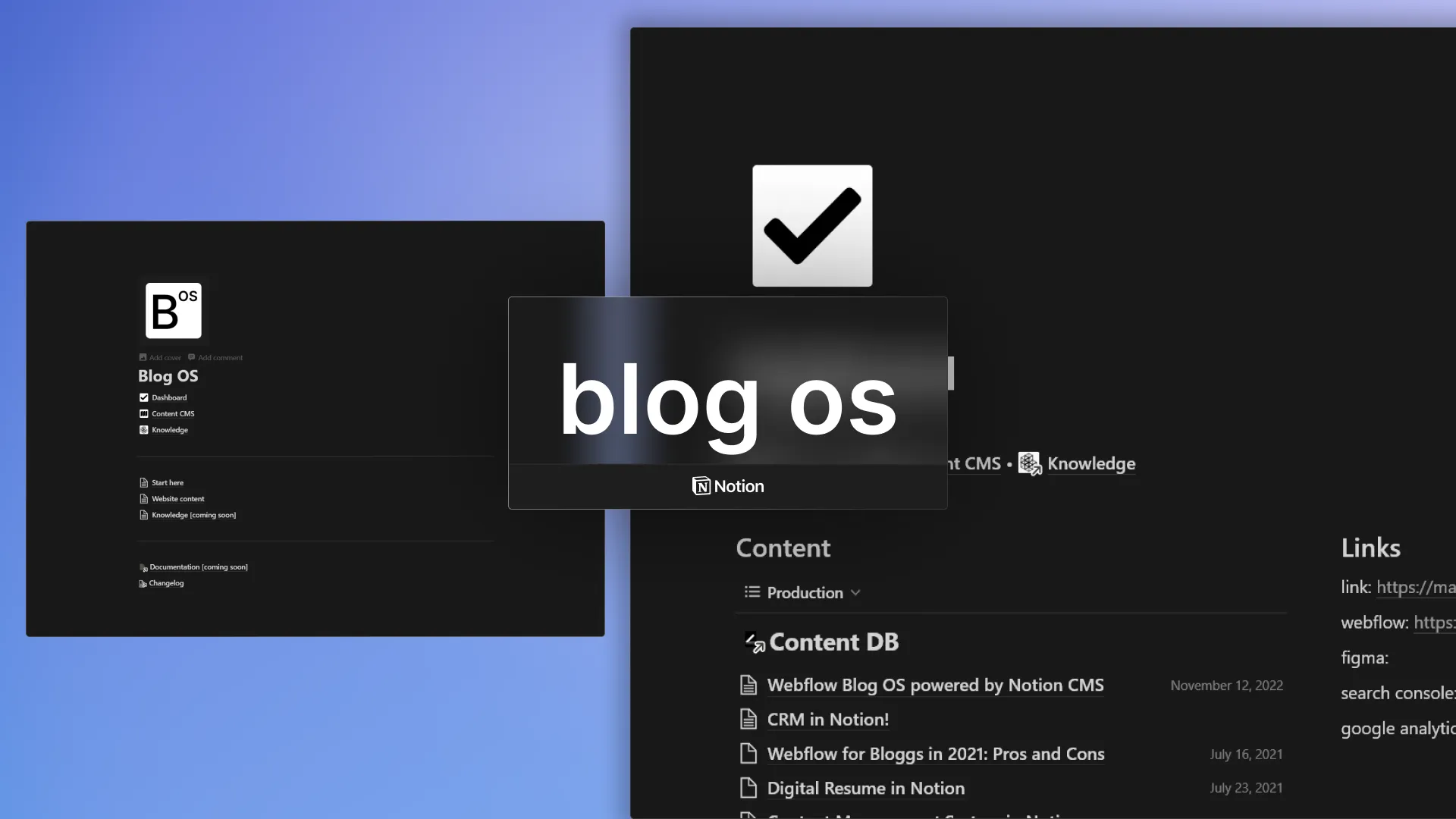 Blog OS operating system in Notion.