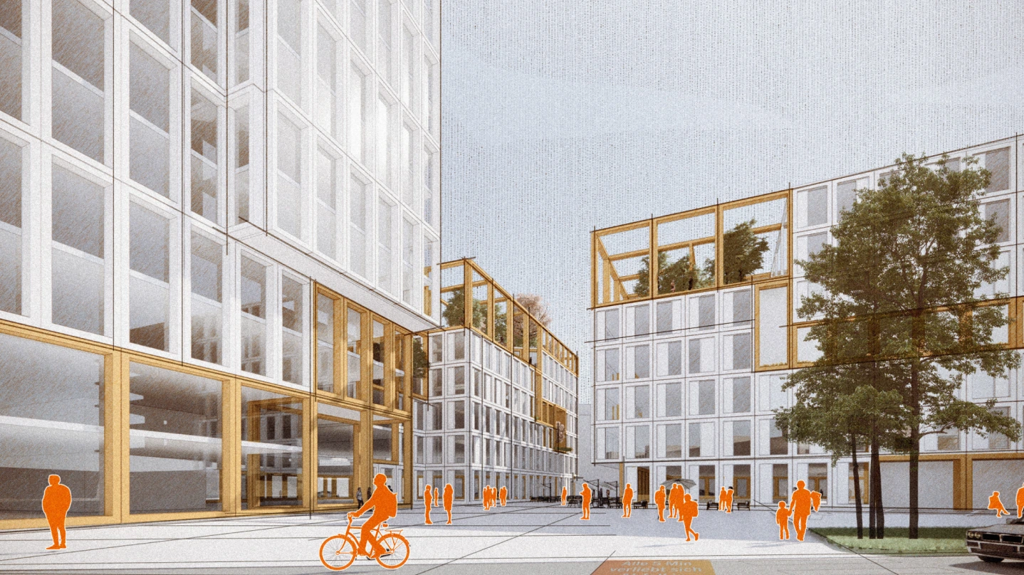 Render of the BSR headquarters competition entry in Berlin.
