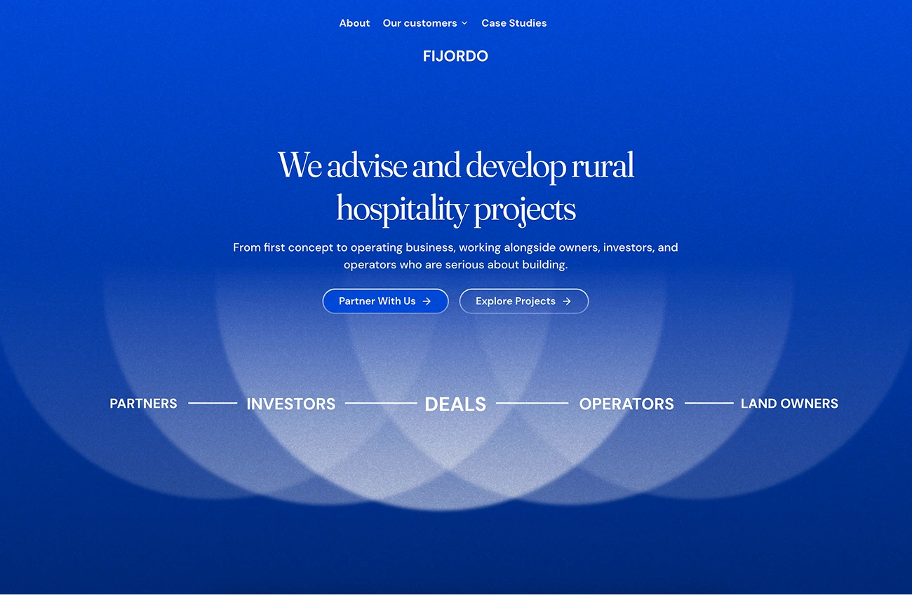 Fijordo rural-hospitality consulting website