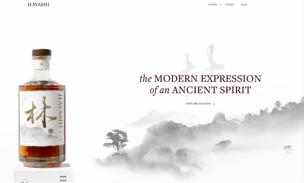 Hayashi Japanese whiskey brand website