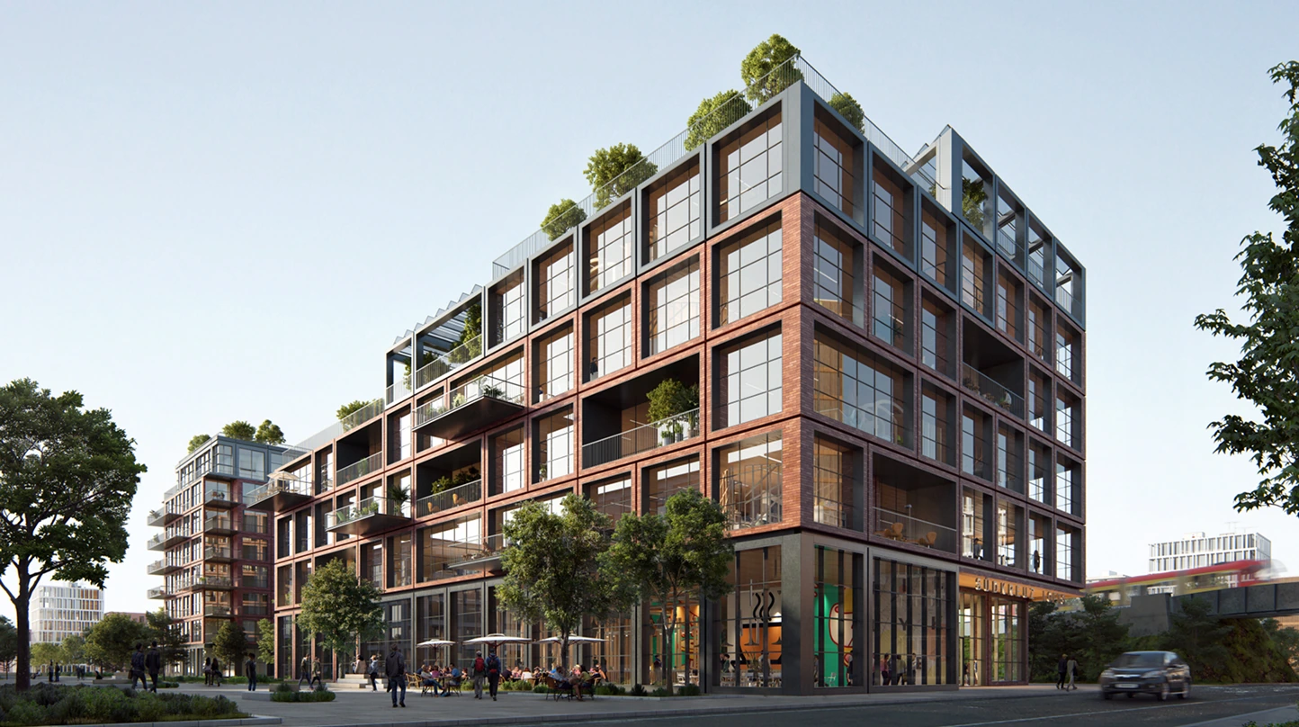 Render of the Hines Südkreuz competition entry in Berlin.