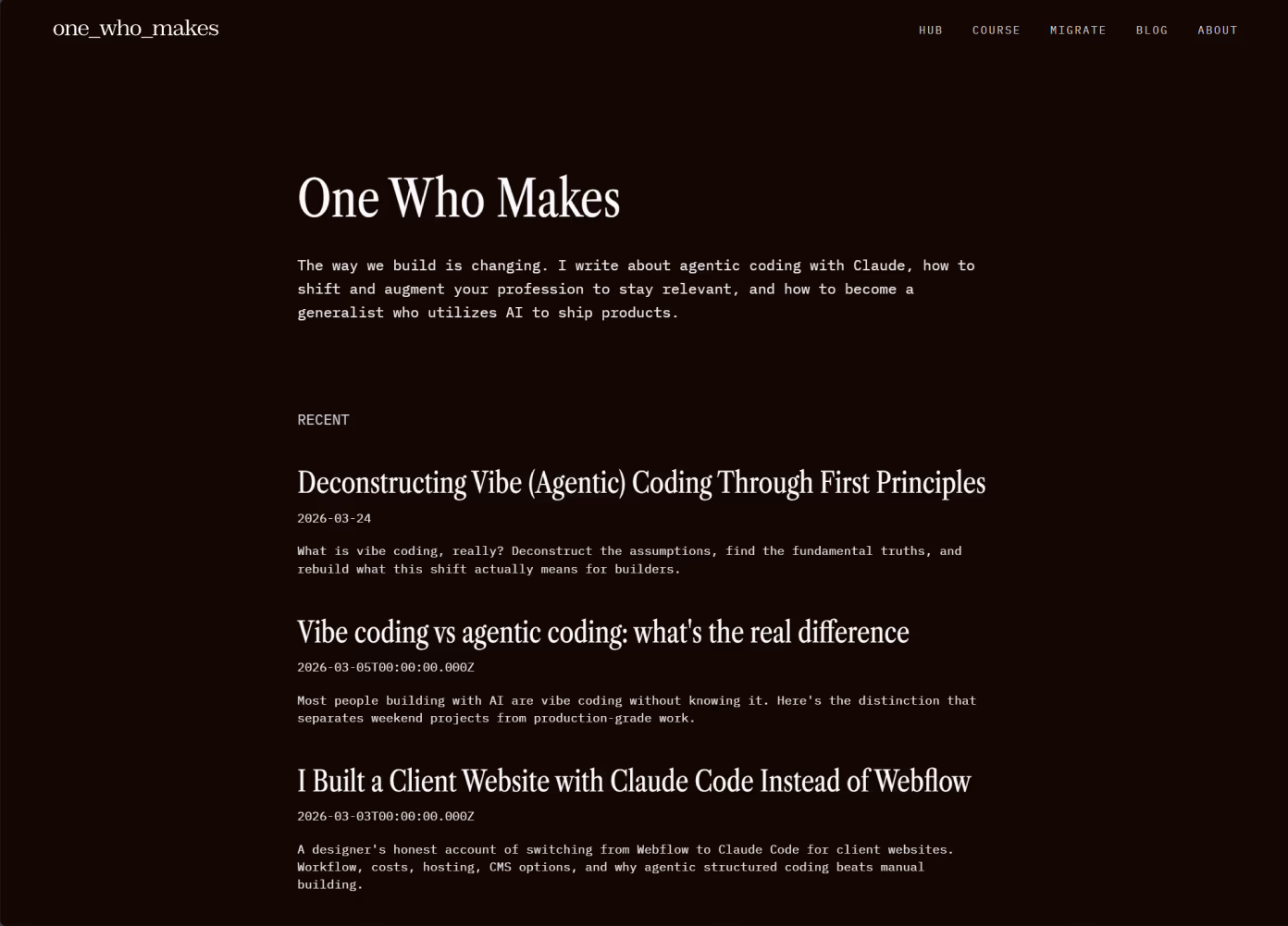 One Who Makes product screenshot