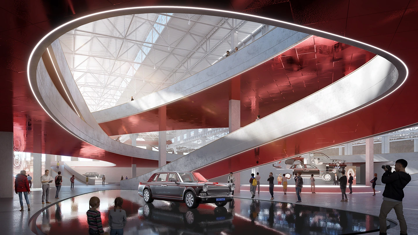 Render of the Hongqi museum proposal.