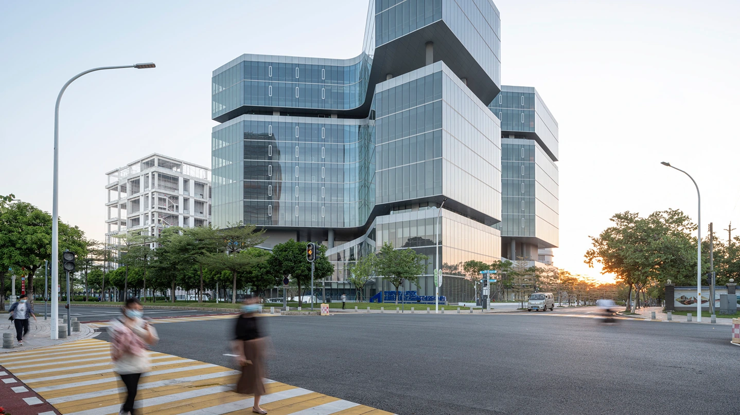 Render of the Medprin lab building and its facade.