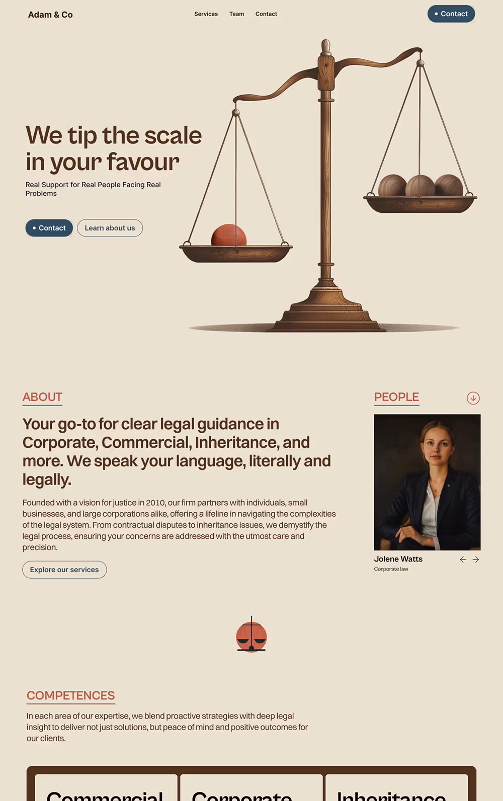 This image is an example of a pretty website built for solo attorneys as a opposed to a website that is a core part of a client acquisition system.