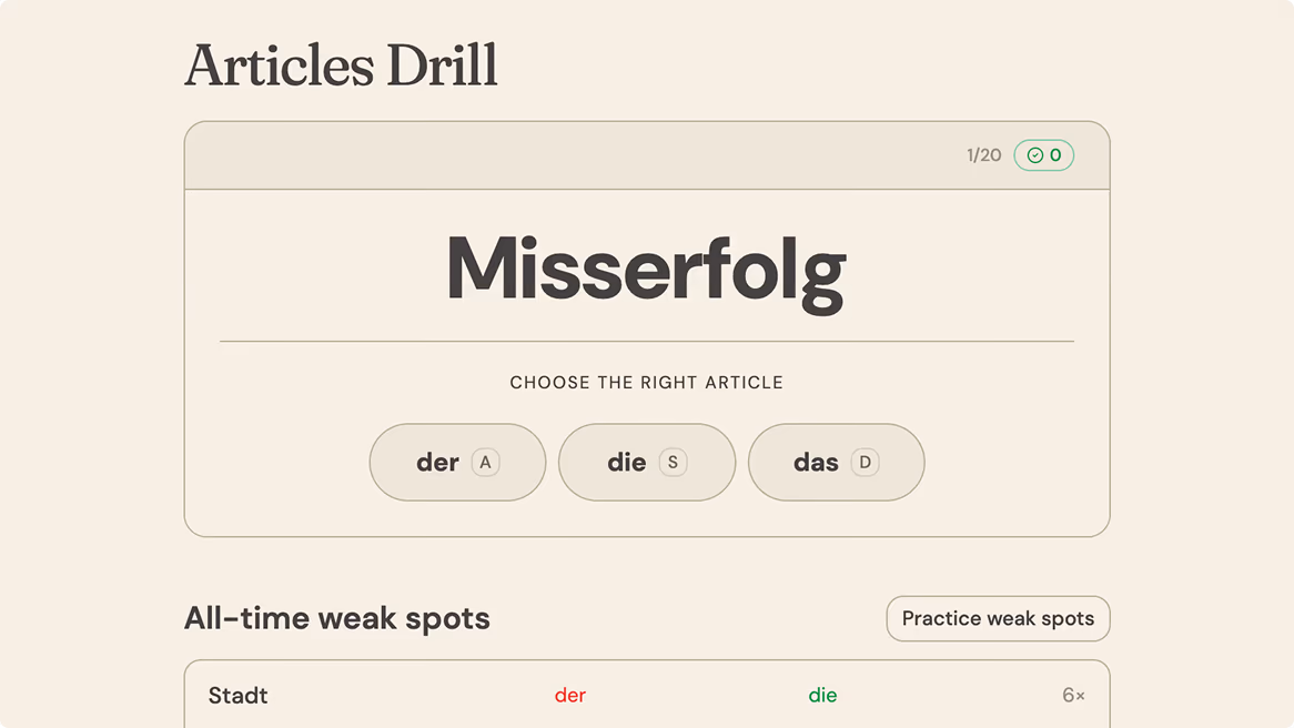 Grammar drills